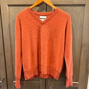 Rachel Zoe 100% Cashmere Rust V-Neck Sweater